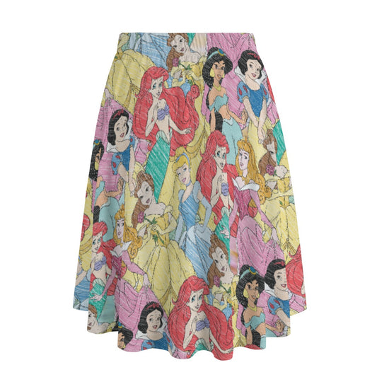 Royal Princess Sketches - Women’s Pocket Midi Skirt