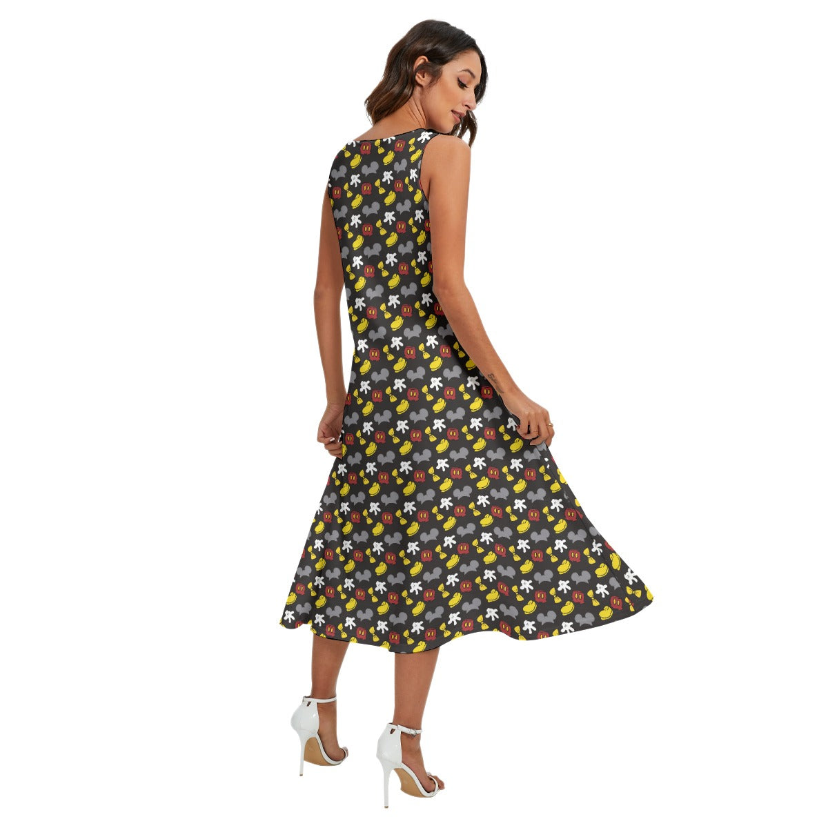 Classic Mouse Style - Women’s Diagonal Pocket Midi Dress