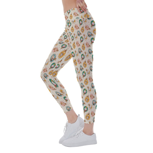 Golden Holiday Baubles - Women's Yoga Leggings