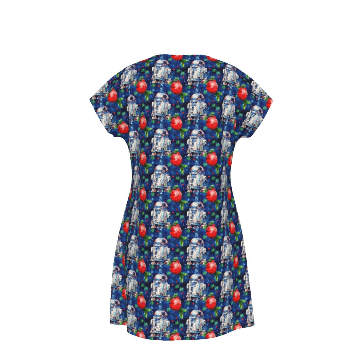 Little Blue Christmas Droid - Women's T-Shirt Dress