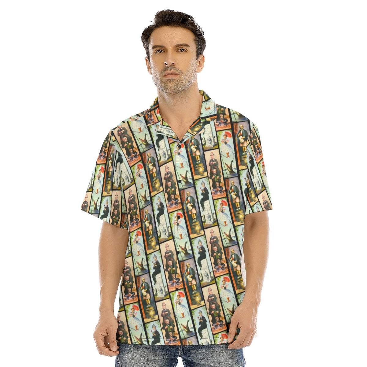 Stretch Room Portraits - Men's Hawaiian Button Up Shirt