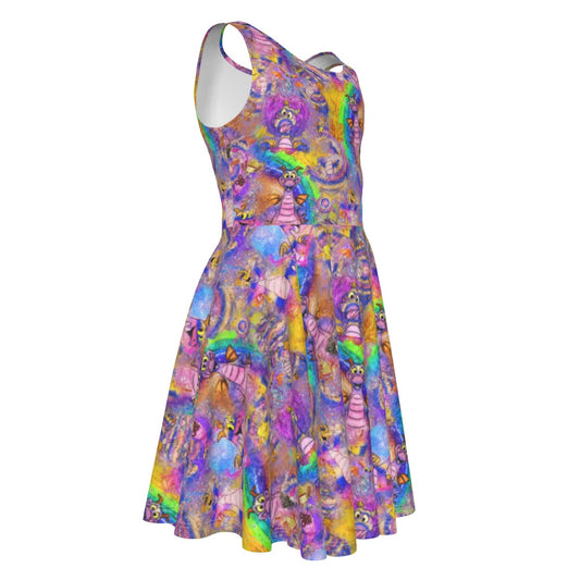Figment Watercolor Rainbow - Kid's Sleeveless Skater Dress