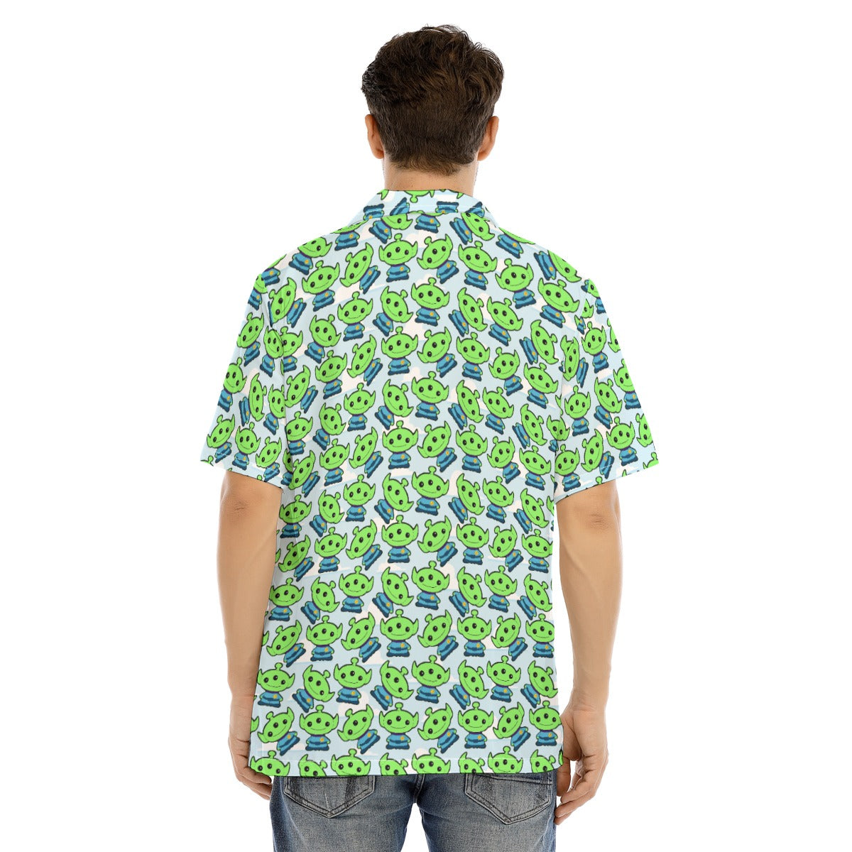 Little Green Space Aliens - Men's Hawaiian Button Up Shirt