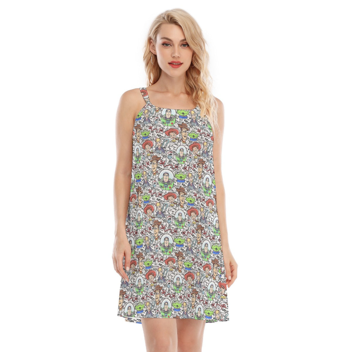 Sketch Autographs of Animated Toy Friends - Women’s Adjustable Sundress