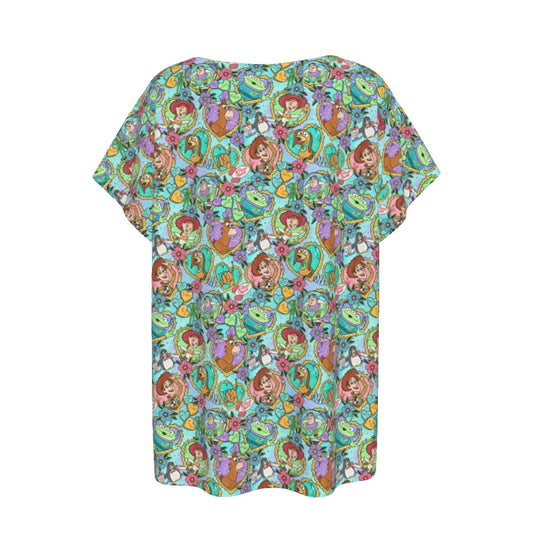 Tattoo Hearts Space Cowboys & Friends - Women’s Relaxed Fit Scoop Tee