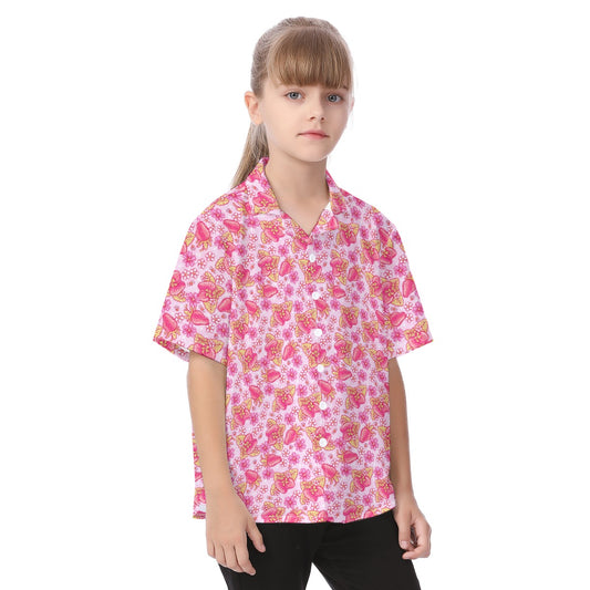 Summer Fruits - Strawberry - Kid's Hawaiian Button Up Shirt