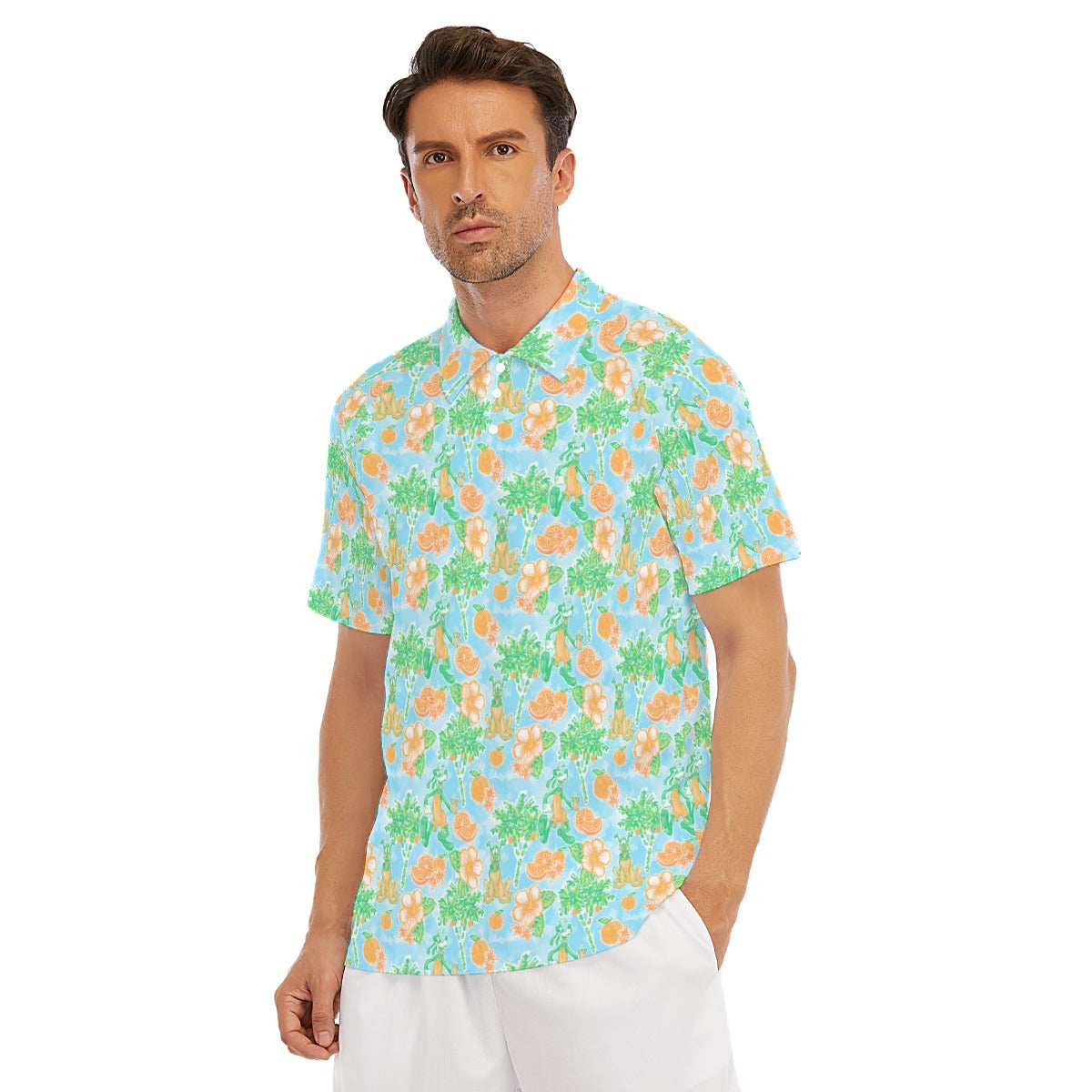 Neon Tangerine Island Pals - Men's Polo Shirt