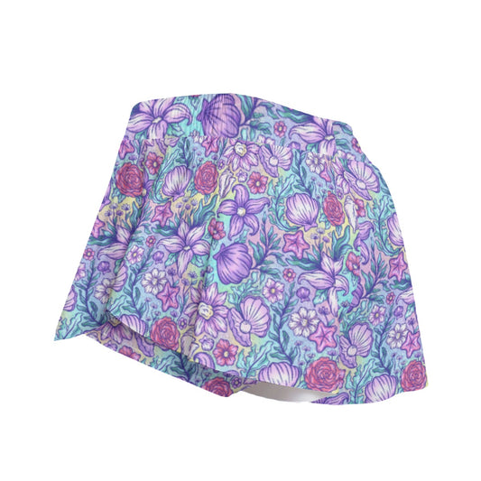 Fairytale Florals – Mermaid Princess - Women's Flowy Pocket Shorts