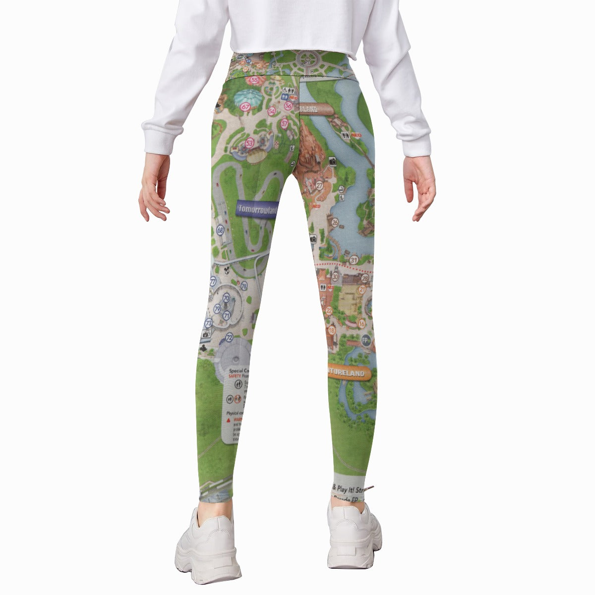Vibrant Fantasy Park Map - Kid's Leggings