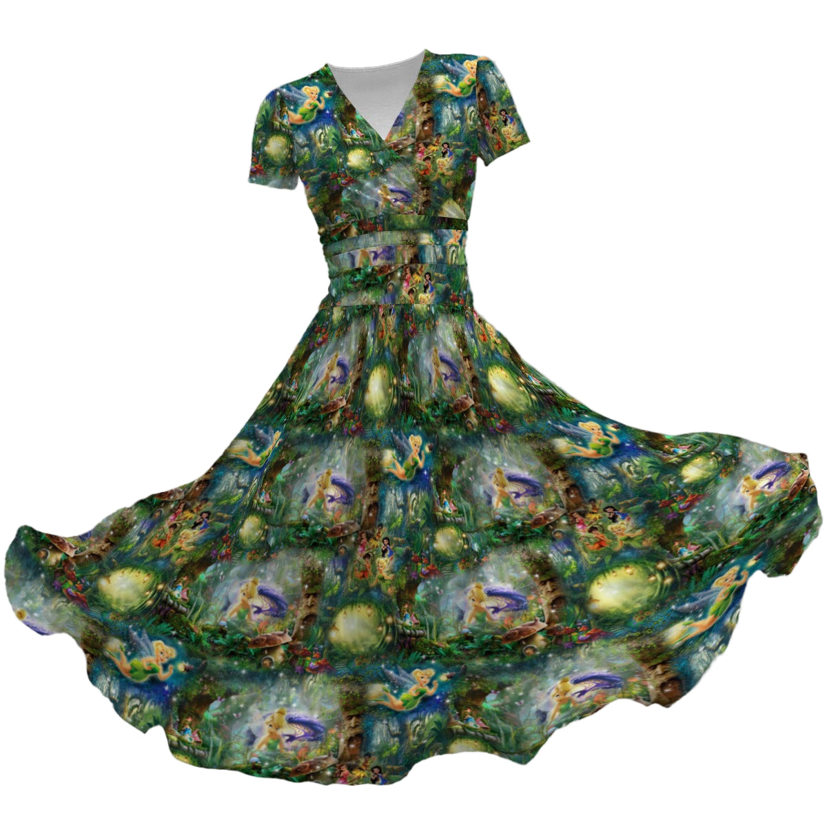 Pixie Fairy in Hollow - Women's V-Neck Ruched Midi Dress
