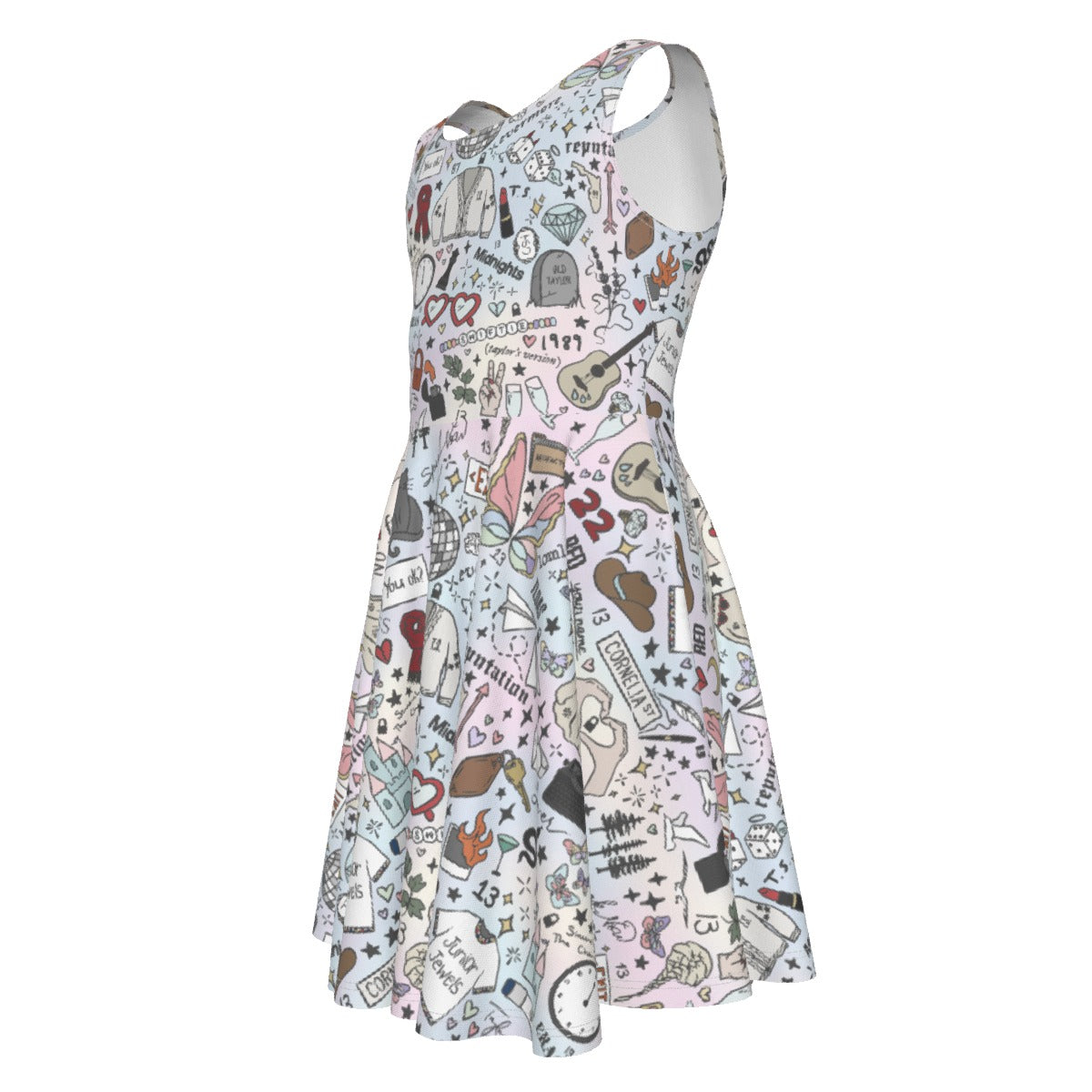 Every Era Collage - Kid's Sleeveless Skater Dress