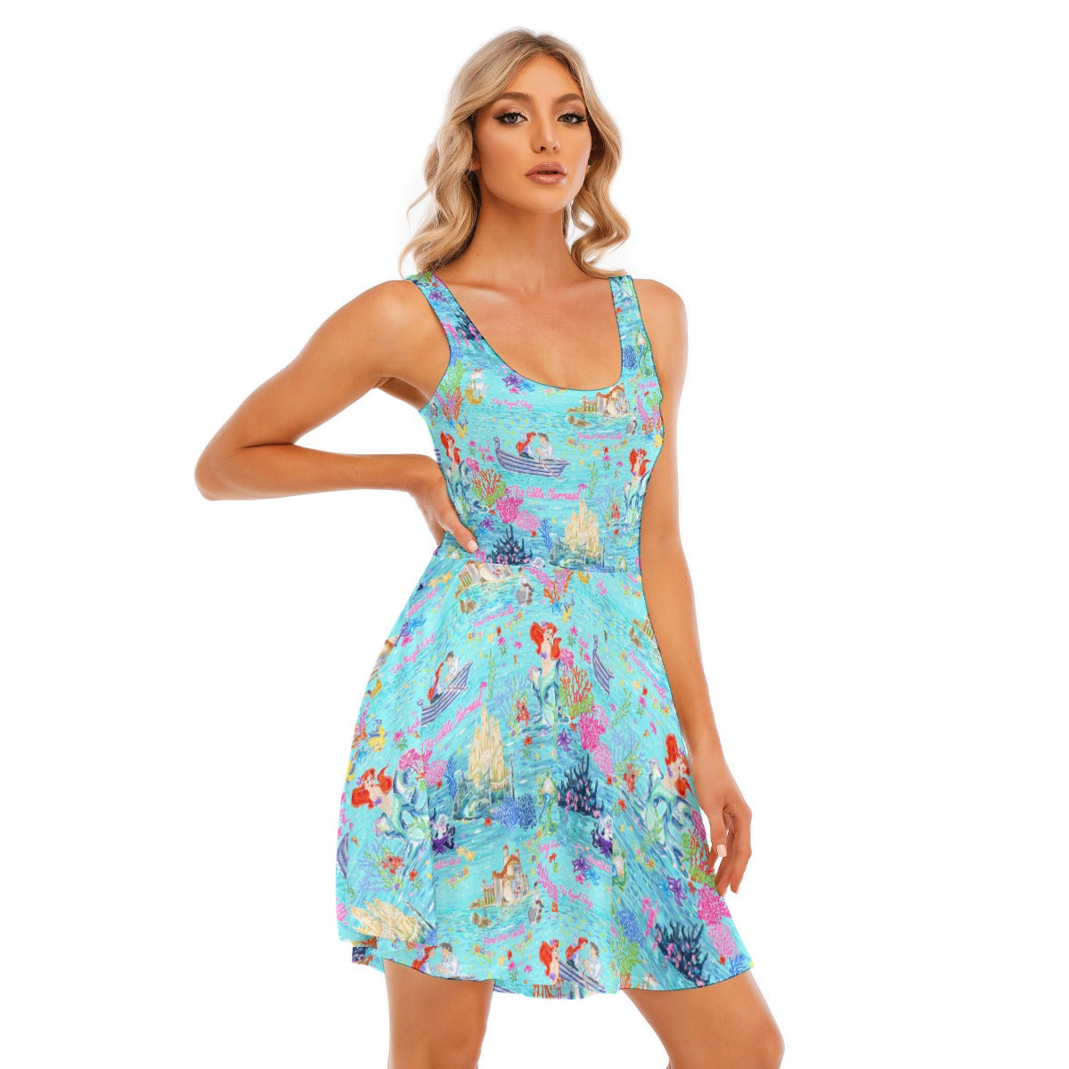 Ocean Wonderland Dreams - Women's Sleeveless Pocket Skater Dress
