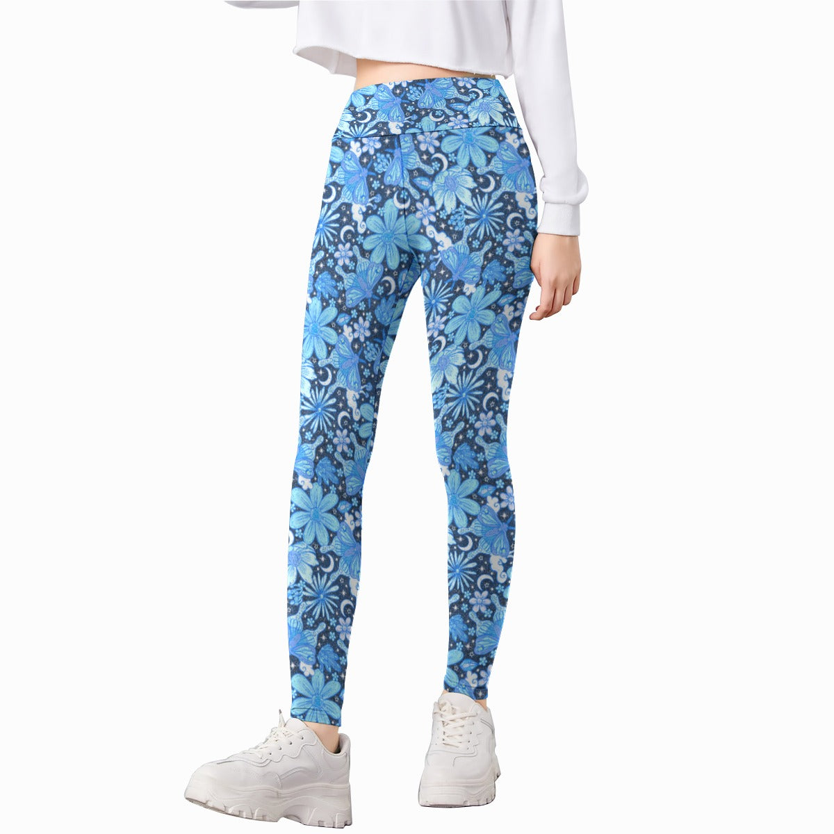 Blue Crystal Moths - Kid's Leggings