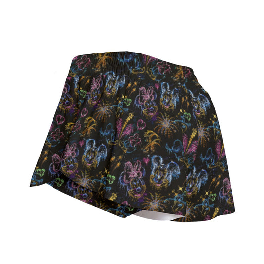 Mouse Friends’ Love in the Sky - Women's Flowy Pocket Shorts