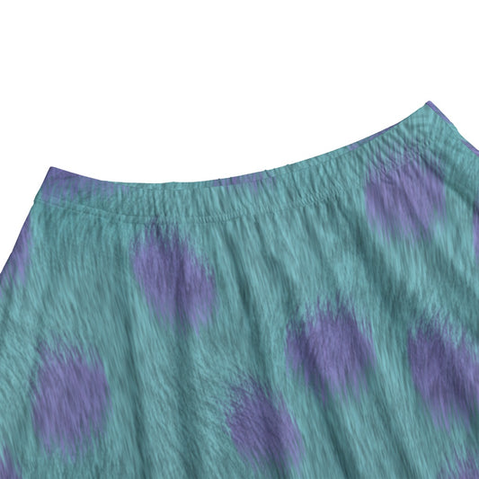 Turquoise Monster Spots - Women’s Pocket Midi Skirt