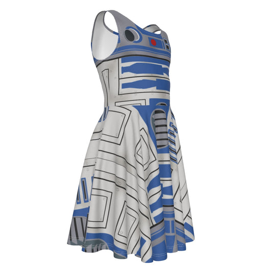 Little Blue Droid - Kid's Sleeveless Skater Dress