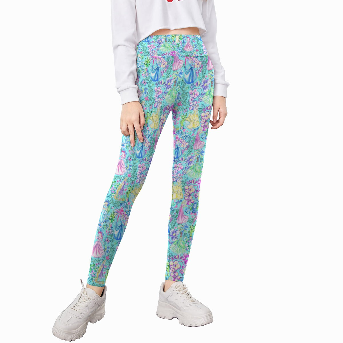 Bright Tropical Princess - Royal Garden Mashup - Kid's Leggings