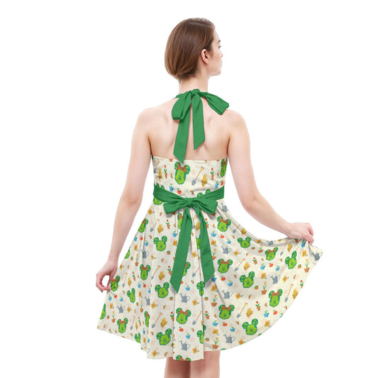 Flower & Garden Festival - Women's Halter Vintage Pocket Dress