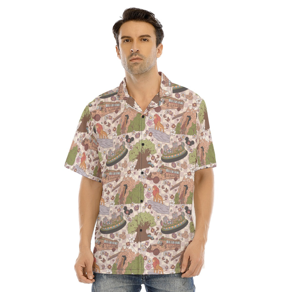 Hand Drawn AK - Men's Hawaiian Button Up Shirt