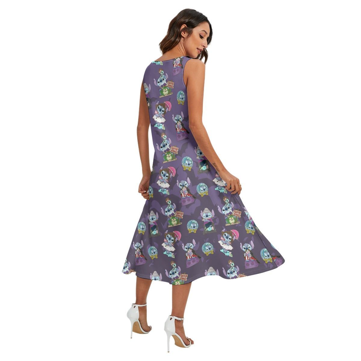 Haunted Alien Portraits - Women’s Diagonal Pocket Midi Dress