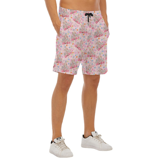 25th Birthday Cake Castle - Men’s Pocket Beach Shorts