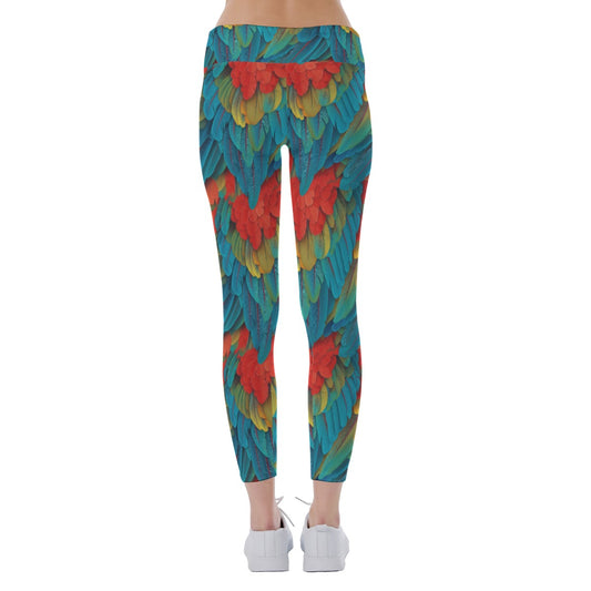Animal Print - Macaw Parrot - Women's Yoga Leggings
