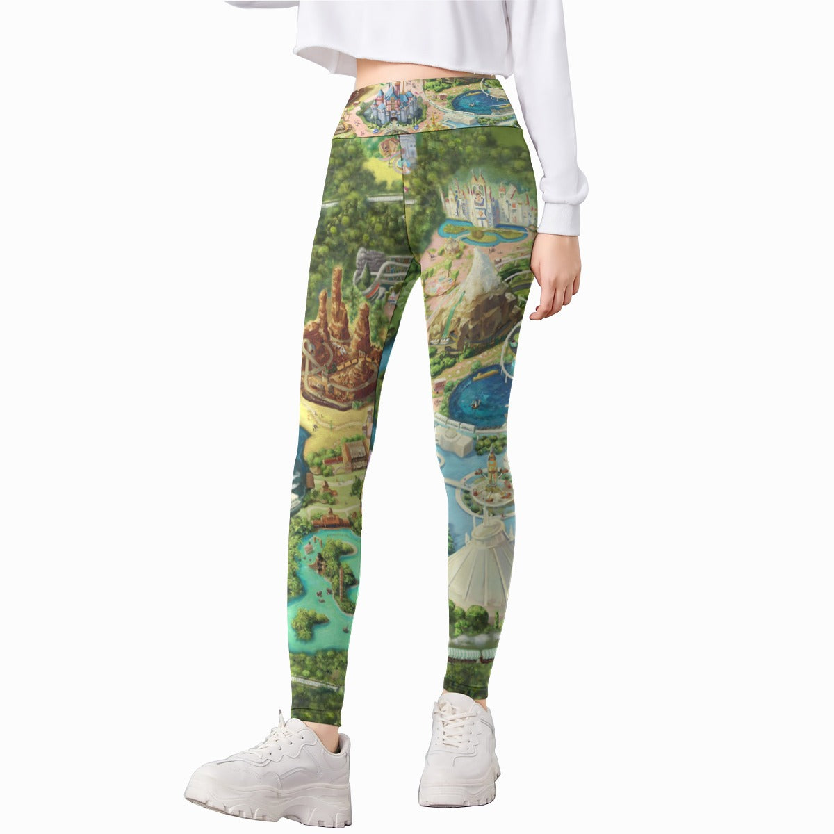 Colorful Theme Park Map - Kid's Leggings