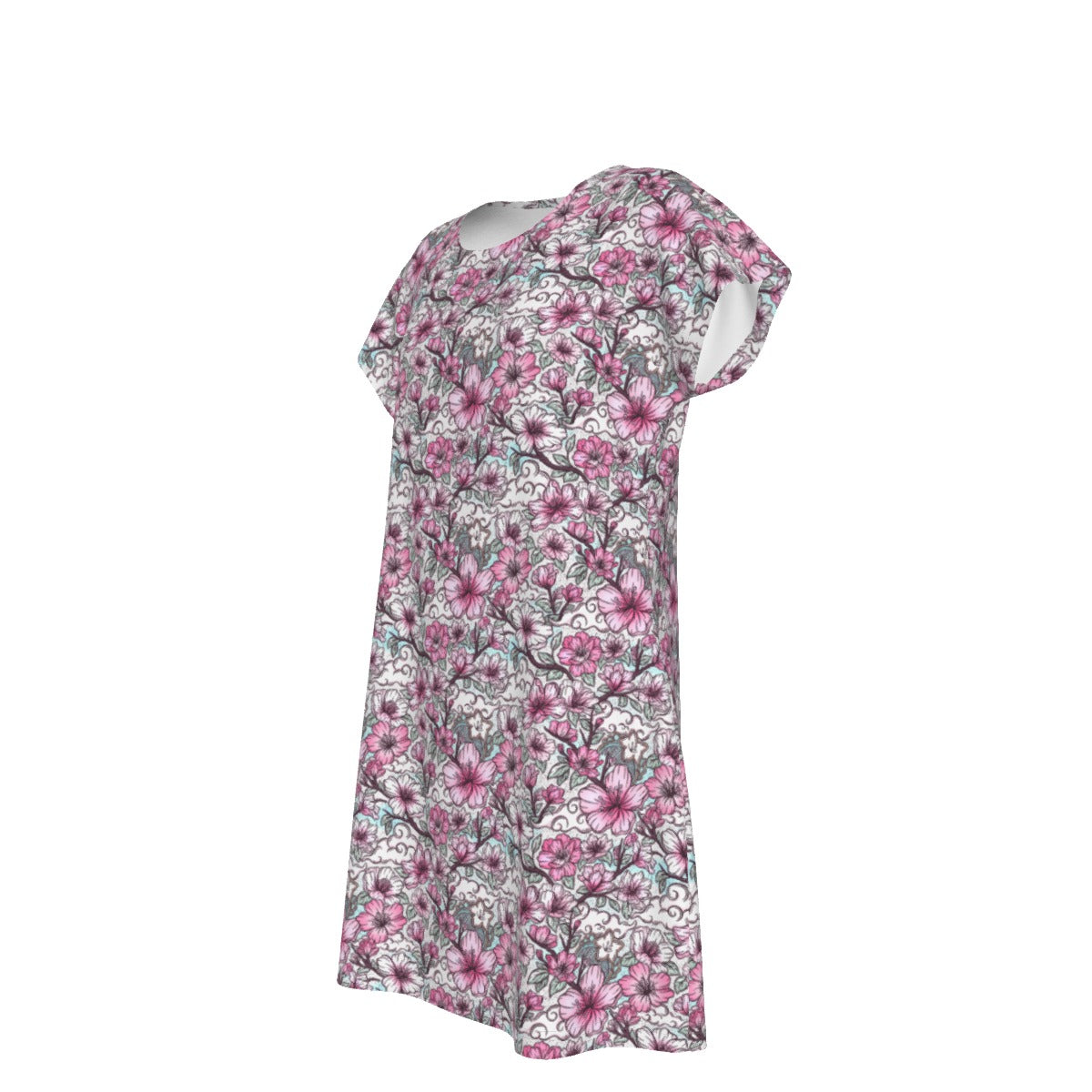 Fairytale Florals – Blossoms of Honor - Women's T-Shirt Dress