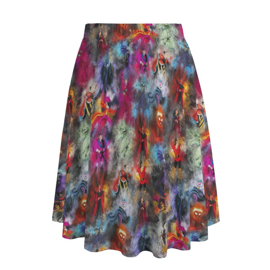Watercolor Wicked Villains - Women’s Pocket Midi Skirt