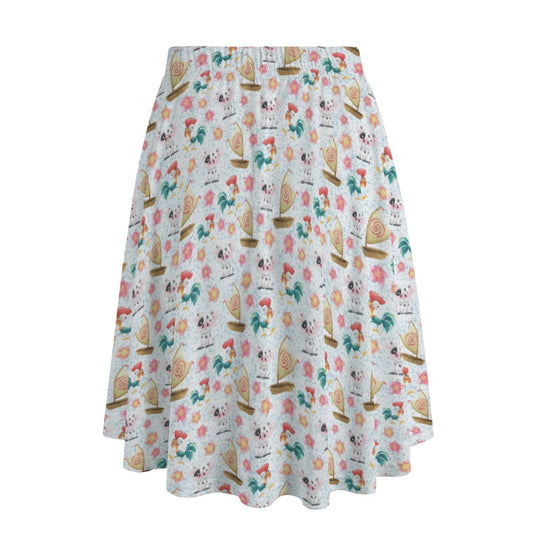 Island Pig & Rooster Duo - Women’s Pocket Midi Skirt