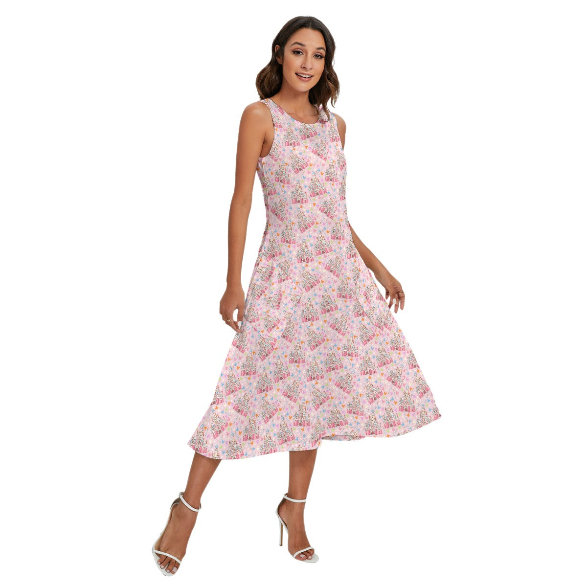 25th Birthday Cake Castle - Women’s Diagonal Pocket Midi Dress