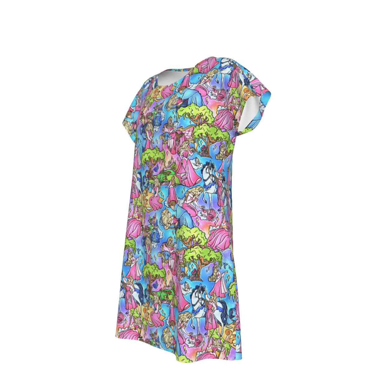 Dreaming Princess Storybook Scenes - Women's T-Shirt Dress