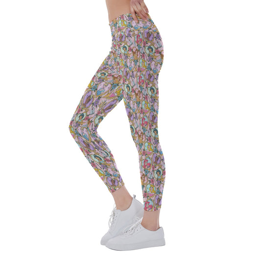 Tattoo Hearts Royal Icons - Women's Yoga Leggings