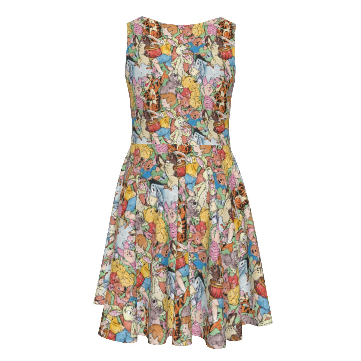 Sketched Hundred Acre Crew - Kid's Sleeveless Skater Dress