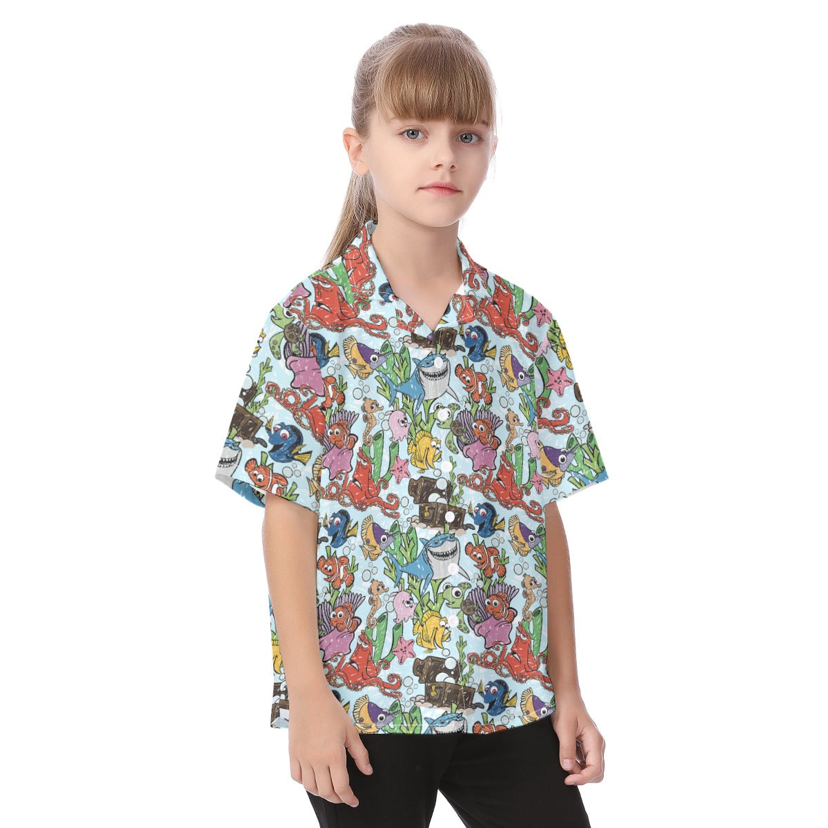 Fish Are Friends Reef - Kid's Hawaiian Button Up Shirt