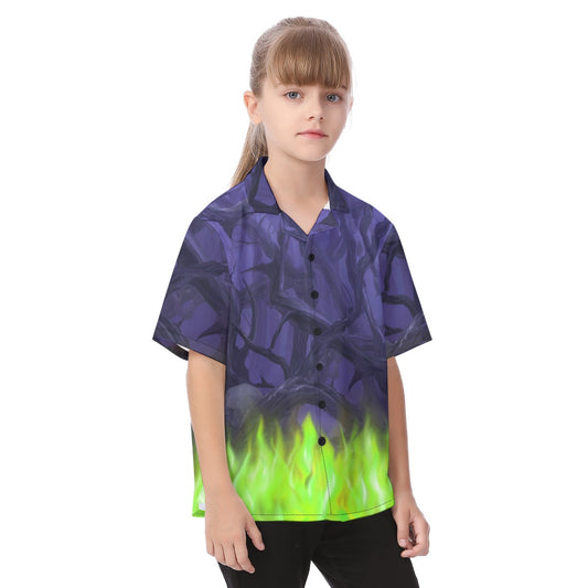 Enchanted Thorn Forest - Kid's Hawaiian Button Up Shirt