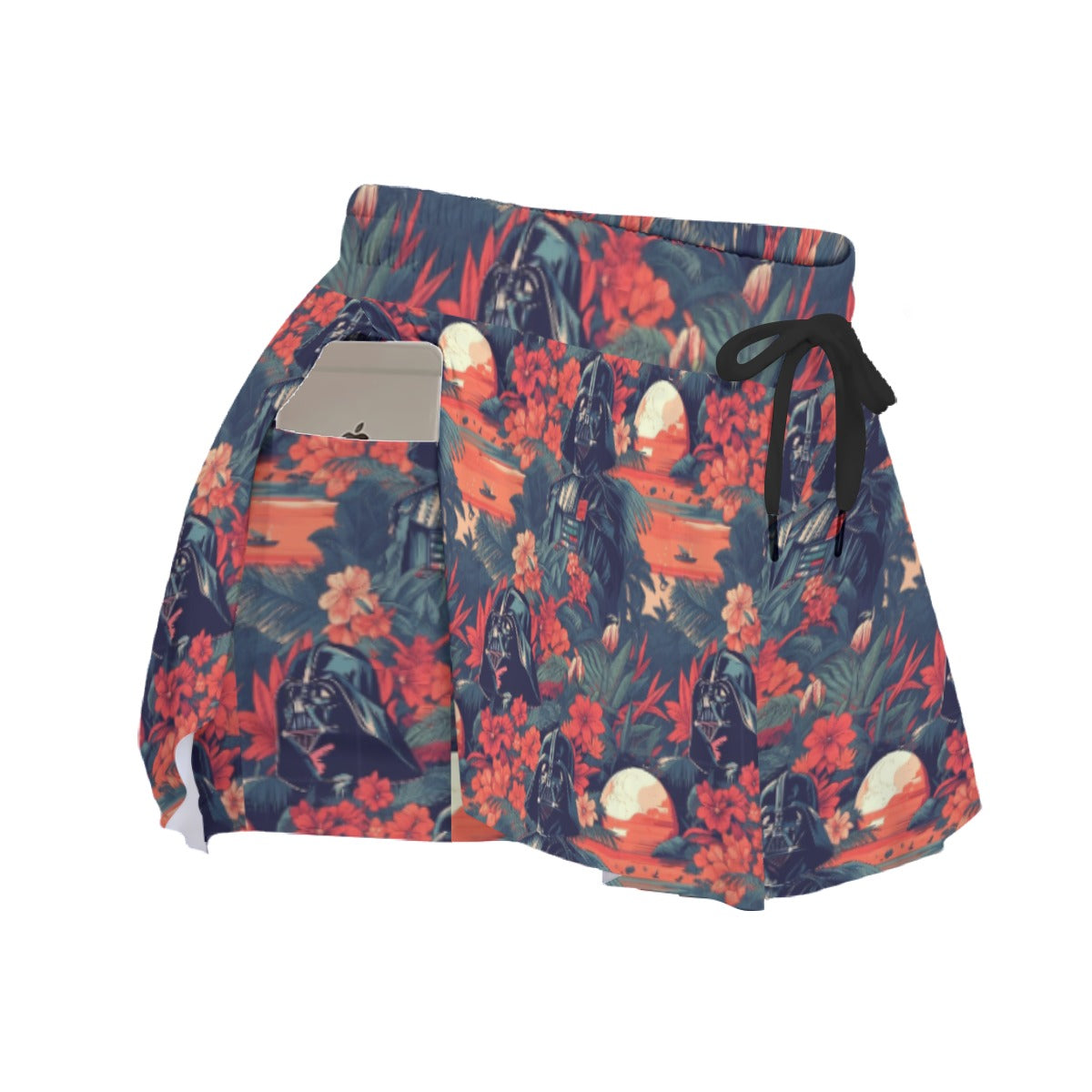 Tropical Dark Side Escape - Women's Flowy Pocket Shorts