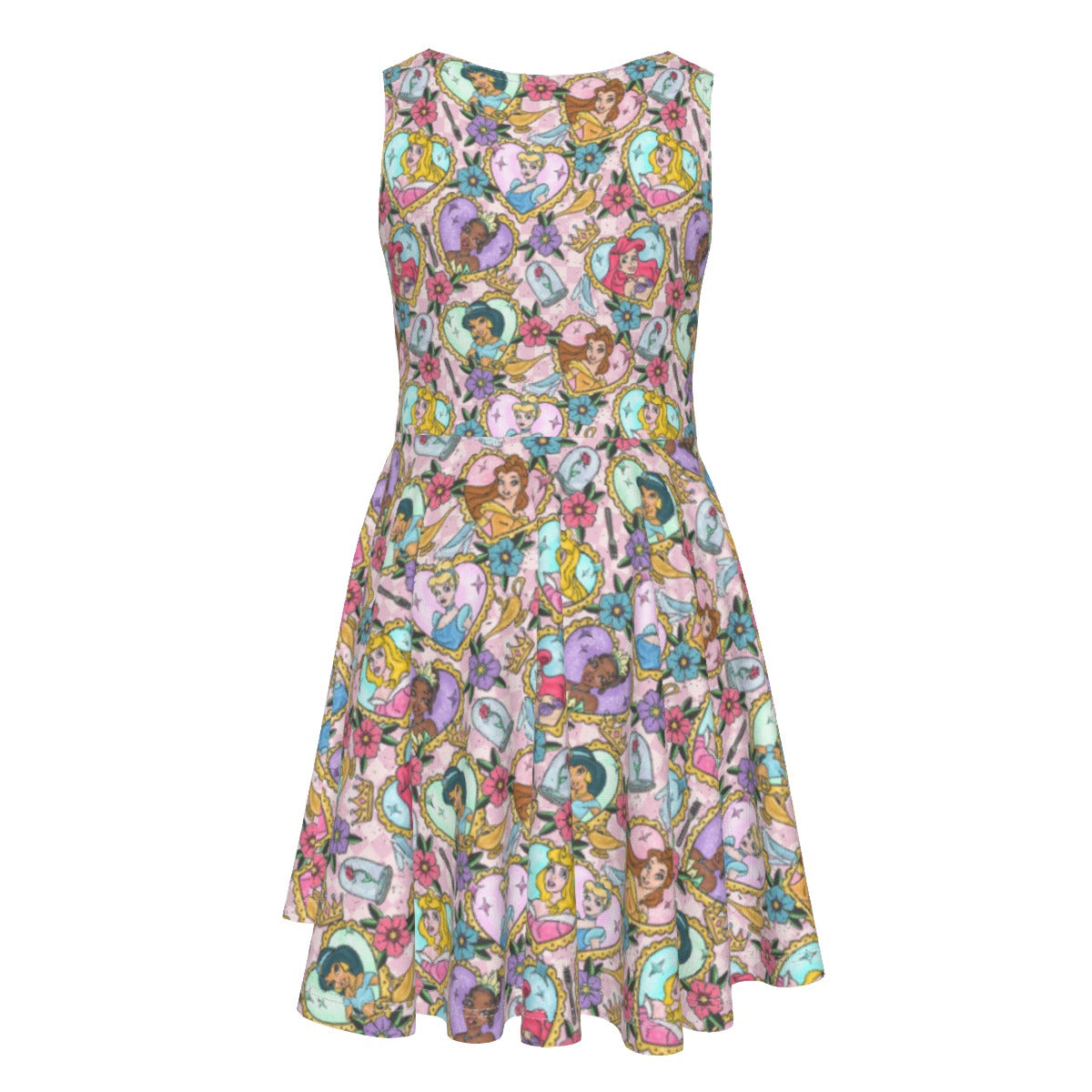 Tattoo Hearts Royal Icons - Kid's Sleeveless Skater Dress