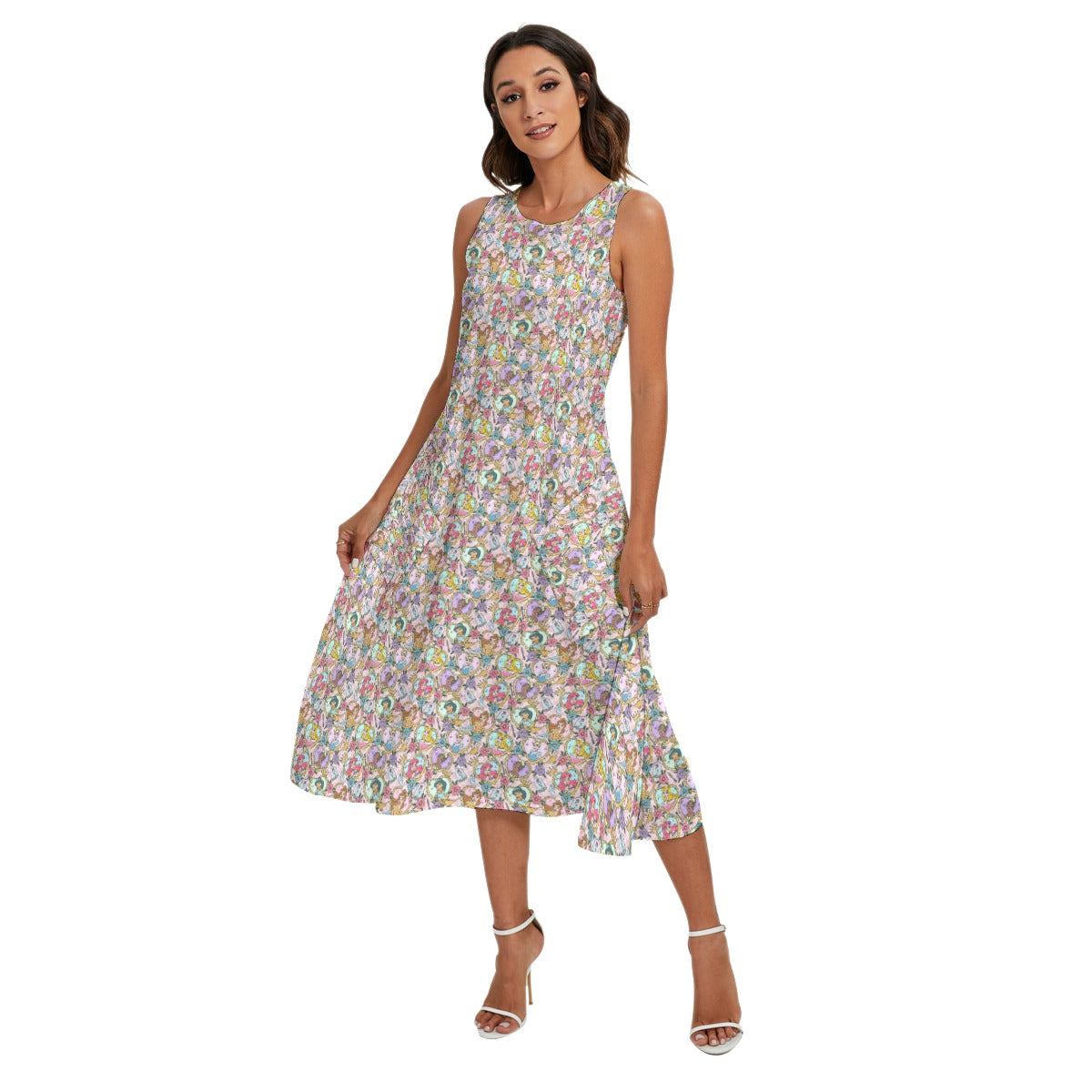 Tattoo Hearts Royal Icons - Women’s Diagonal Pocket Midi Dress