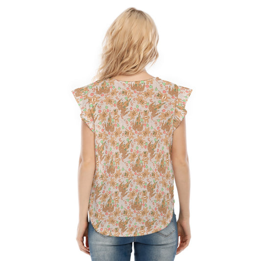 Festive Gingerbread Treats - Women’s Flutter Sleeve Top