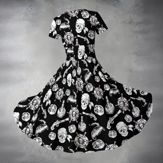 A Pirate Life  - Women's V-Neck Ruched Midi Dress