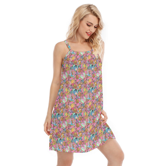 Tattoo Hearts Woodland Friends - Women’s Adjustable Sundress