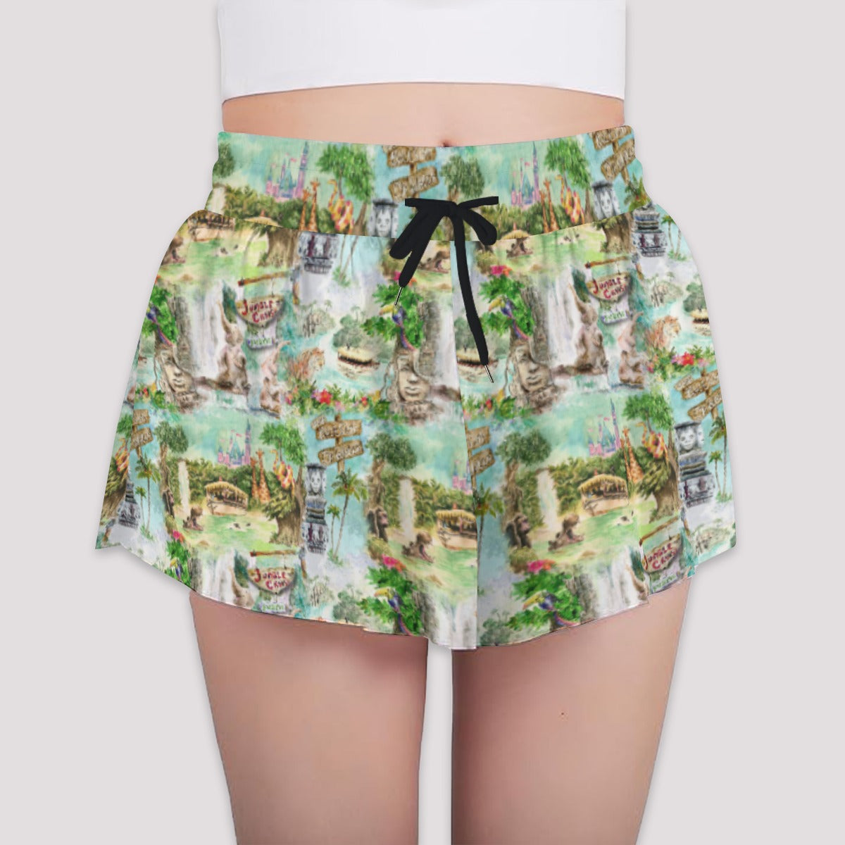Jungle River Cruise - Girls’ Flowy Pocket Shorts
