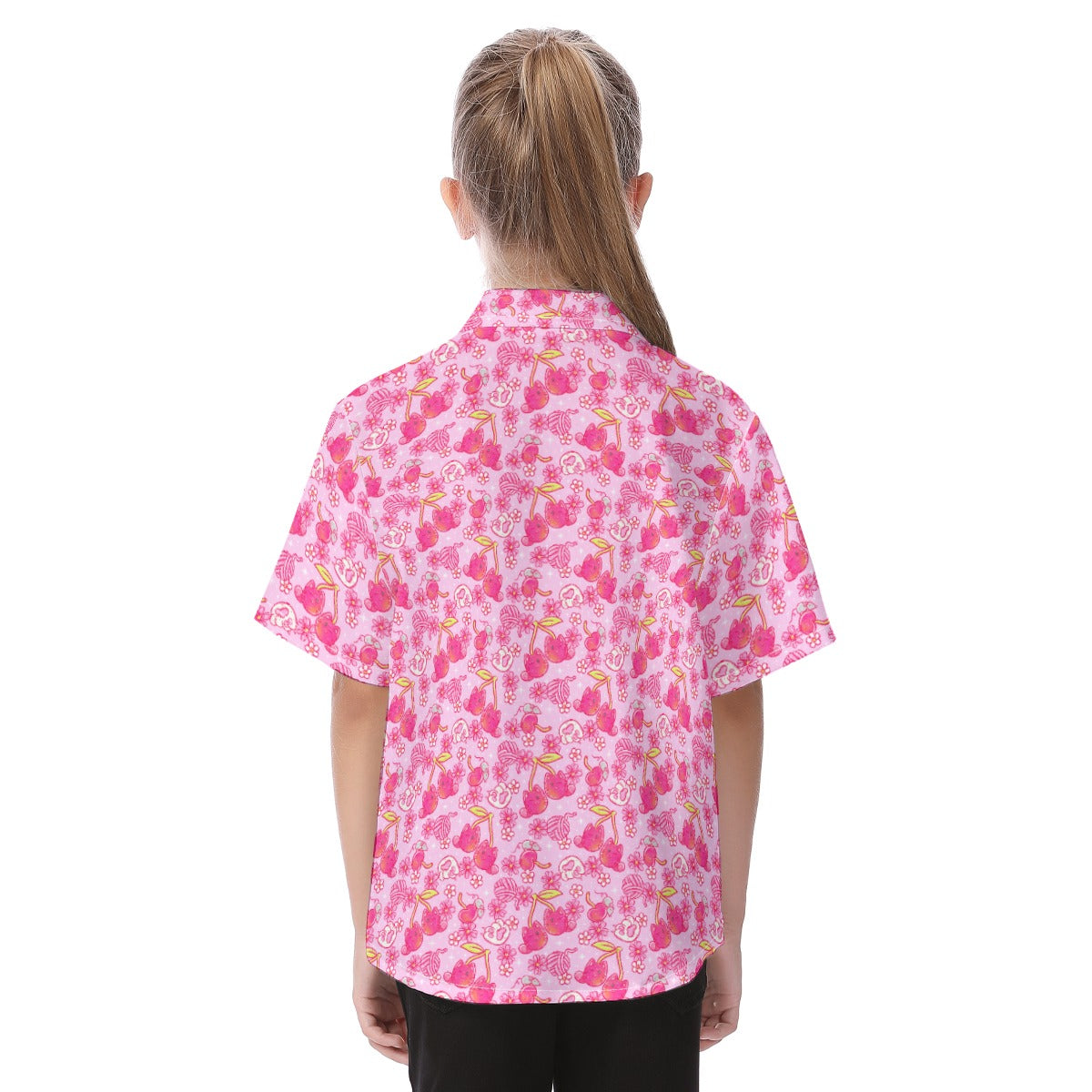 Fruitimals - Cherry Kittens - Kid's Hawaiian Button Up Shirt