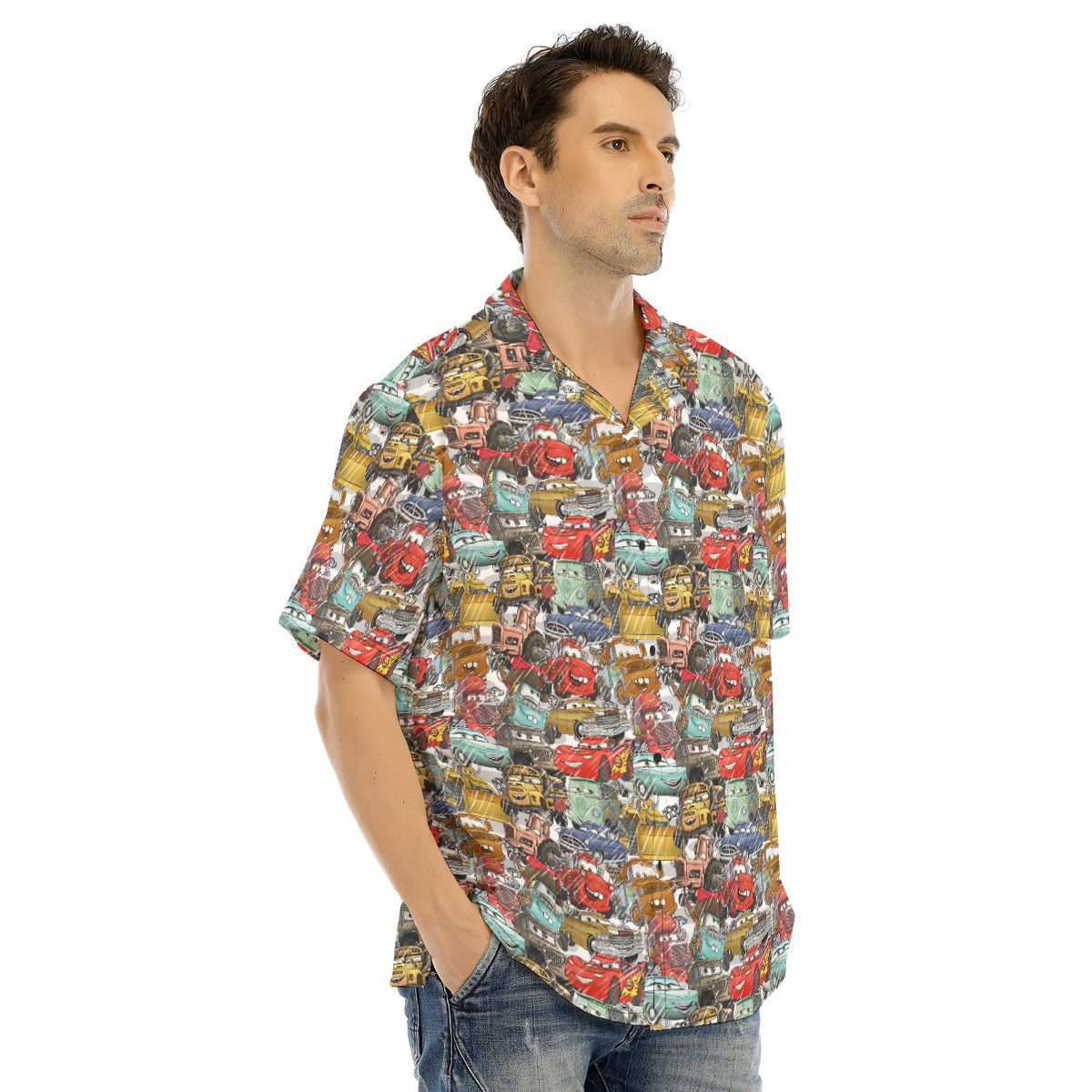 Racing Legends Sketch - Men's Hawaiian Button Up Shirt