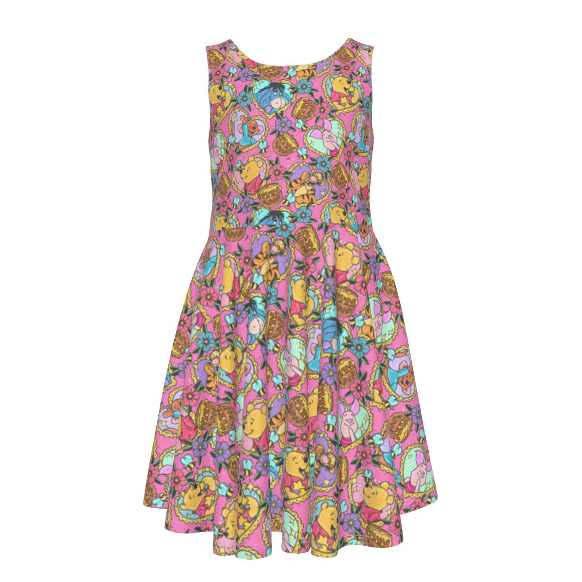 Tattoo Hearts Woodland Friendsends - Kid's Sleeveless Skater Dress