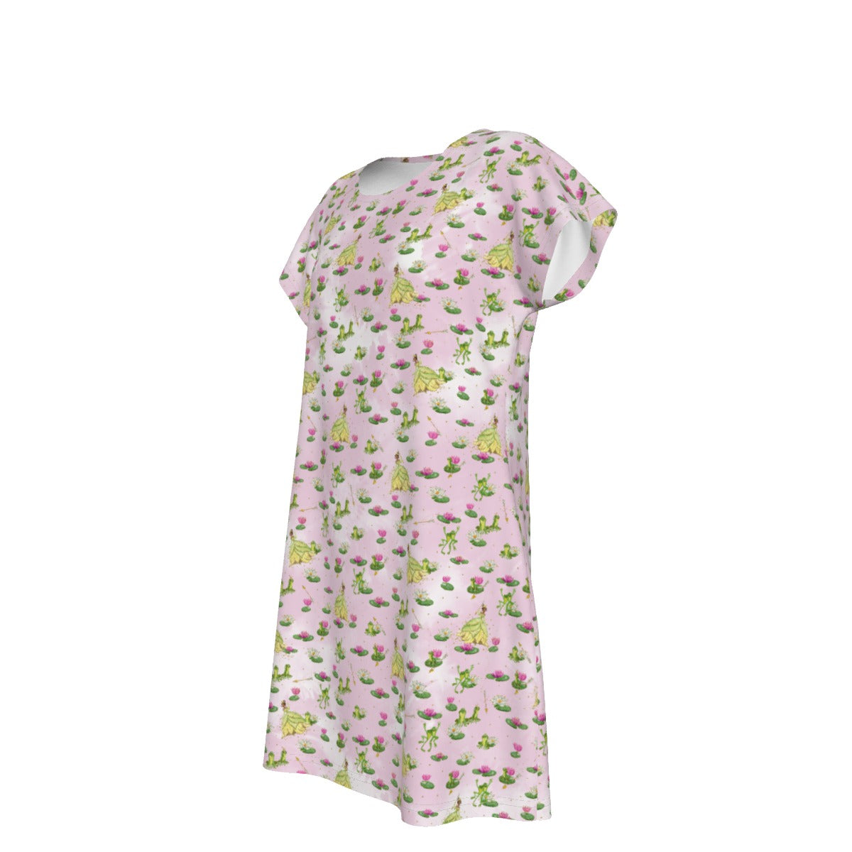 Watercolor Bayou Princess & Frog - Women's T-Shirt Dress
