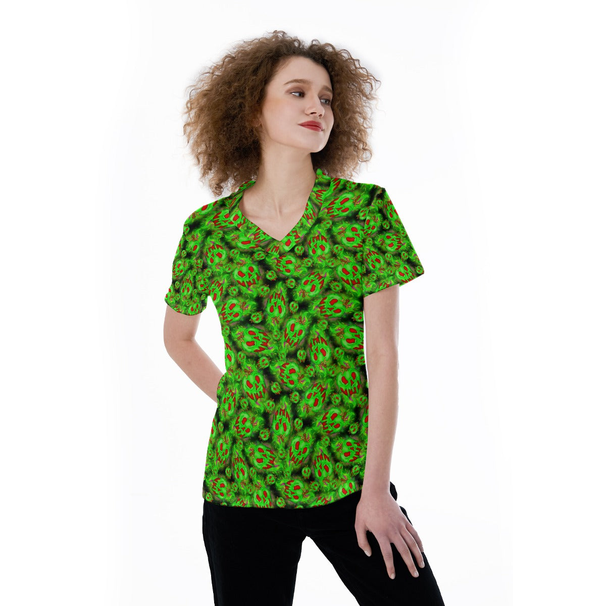 Just One Bite - Women's Short Sleeve V-Neck T-Shirt