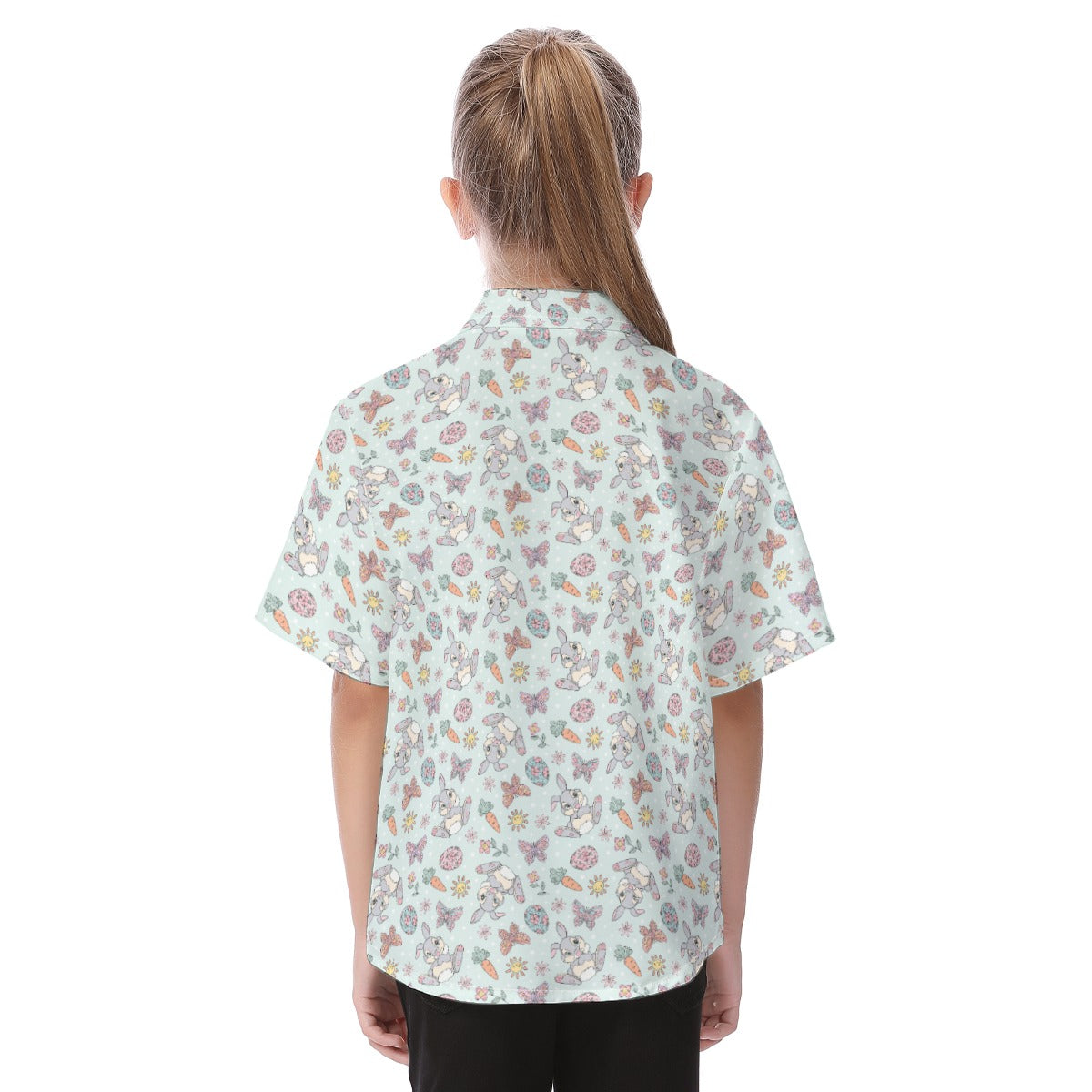 Springtime Bunny Cheer - Kid's Hawaiian Button Up Shirt