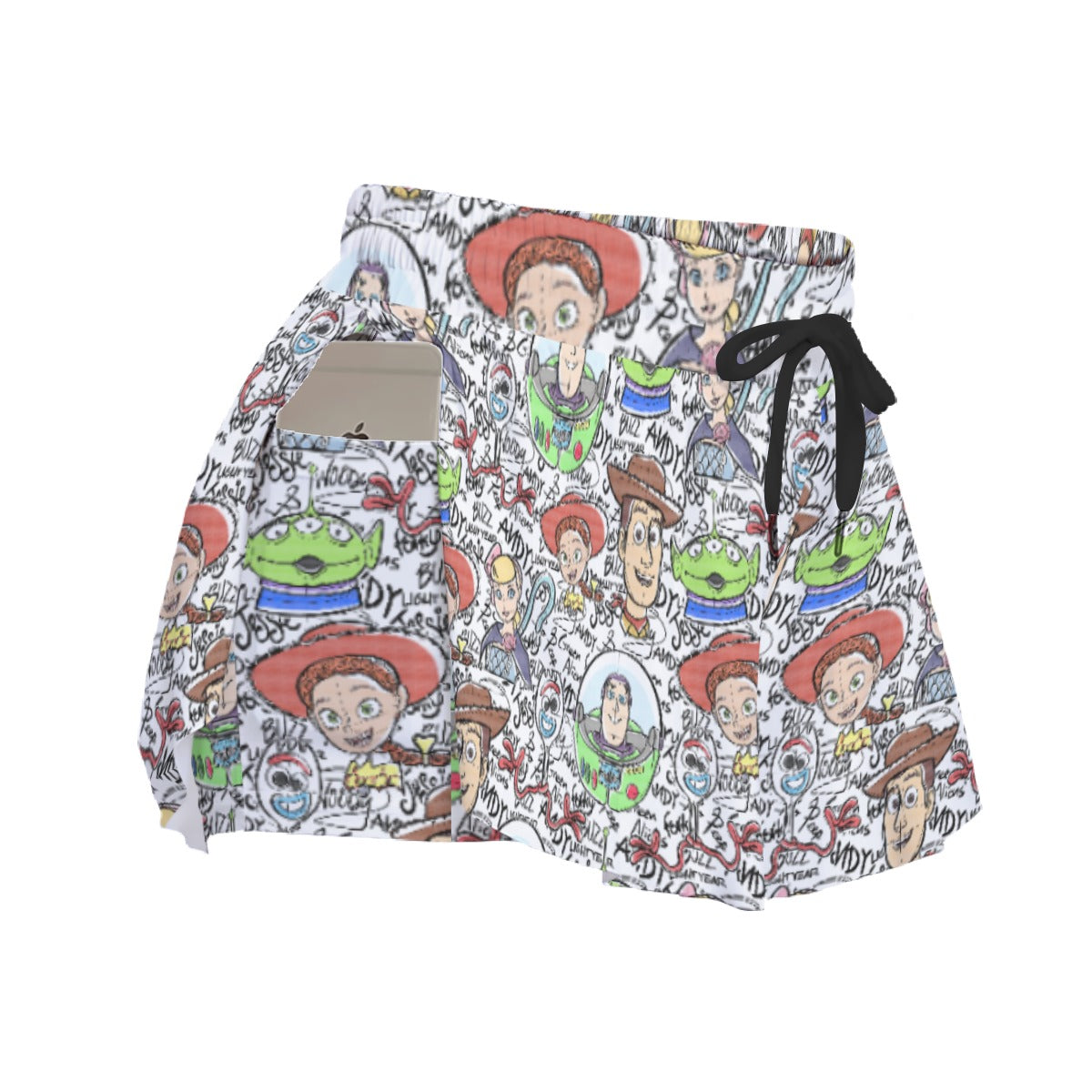Sketch Autographs of Animated Toy Friends - Women's Flowy Pocket Shorts